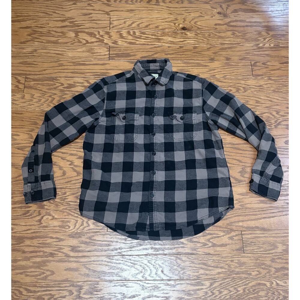 Sonoma Men's Brown Black Plaid Long Sleeve Flannel Shirt w/ Chest Pockets, Sz L